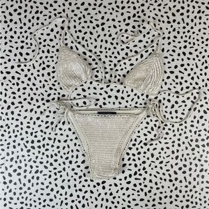 Retrofete sparkle sequin bikini disco ball swim. Size small 🪩 two piece